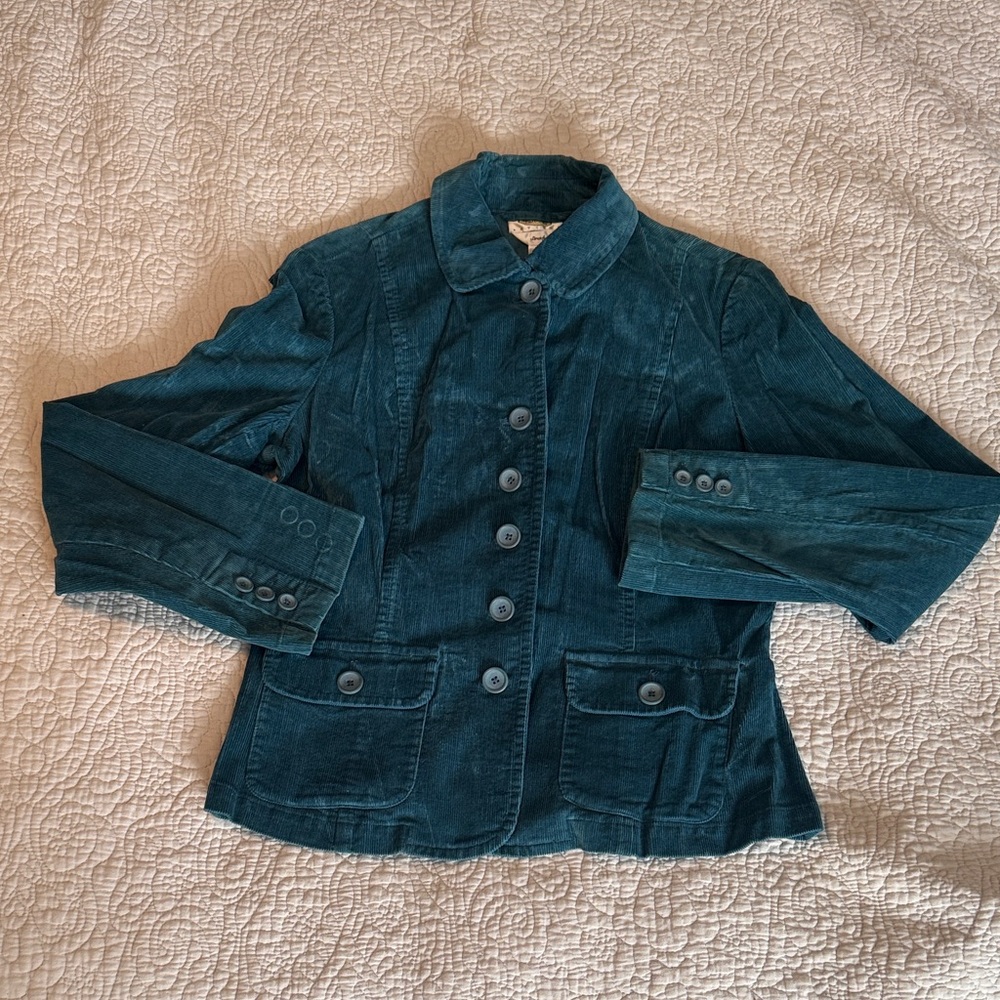 Teal Corduroy Women's Jacket - Picture 1 of 3
